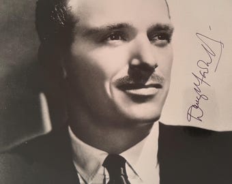 Douglas Fairbanks Junior. U.S. Actor 25cm x 20cm 100% Hand Signed Original Publicity Photo With COA - Certificate Of Authenticity