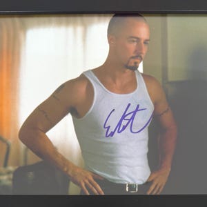 Edward Norton, American Actor, 100% Guaranteed Hand Signed Mounted Original Photo, 10&#39; inch x 8&#39; inch, With Certificate Of Authenticity COA