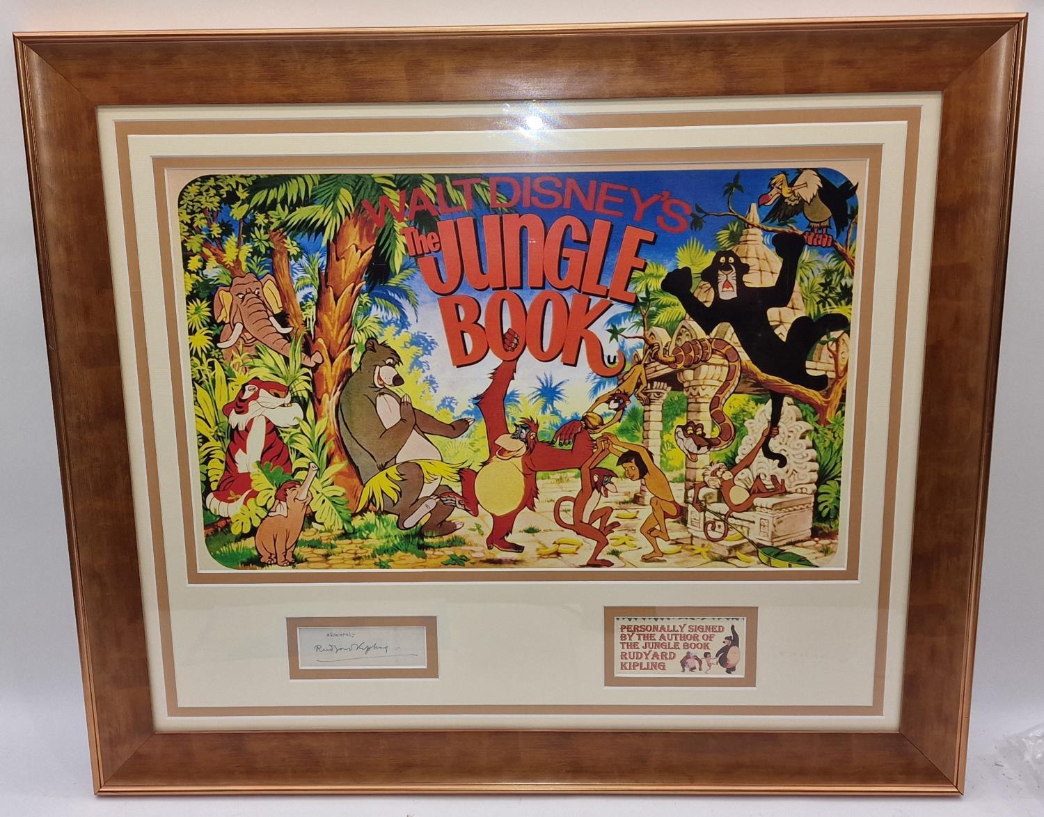 Rudyard Kipling RARE Guaranteed Hand Signed Walt Disney 'The Jungle Book' Poster Presentation - Framed 60cm x 70cm With COA