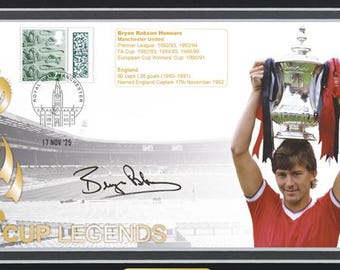 Bryan Robson, Manchester United Legend, Genuine Hand Signed ‘Buckingham’ Limited Edition First Day Cover & COA