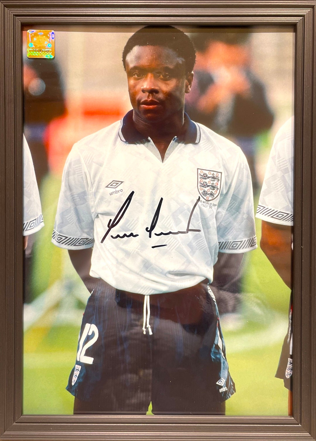 Photo Dédicacée De Paul Ince (Manchester Utd Et Angleterre), Encadrée Argent, Avec Certificat