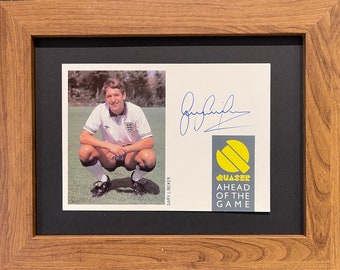 Gary Lineker - England, Leicester, Everton And Spurs Legend - Wood Framed (9" X 7" inch) 100% Guaranteed Hand Signed Promo Photo - with COA