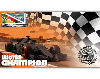 Lando Norris, Formula One World Champion, Genuine ‘Buckingham Covers’ Limited Edition (only 100 globally produced) First Day Cover FDC & COA