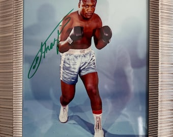 Smoking Joe Frazier - Former World Boxing Champion - Stunning Guaranteed Hand Signed Photo. Framed 12' x 10'inch & AFTAL Member COA
