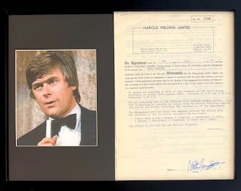 Mike Yarwood, Genuine And Extremely Rare Guaranteed Hand Signed Contract - With COA - Certificate Of Authenticity. Framed 40cm x 30cm
