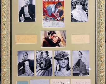 100% Genuine and Super Rare Multi Signed 'Gone With The Wind' Film Presentation Piece - With Various COA's. Quality Framed, 80cm x 60cm.