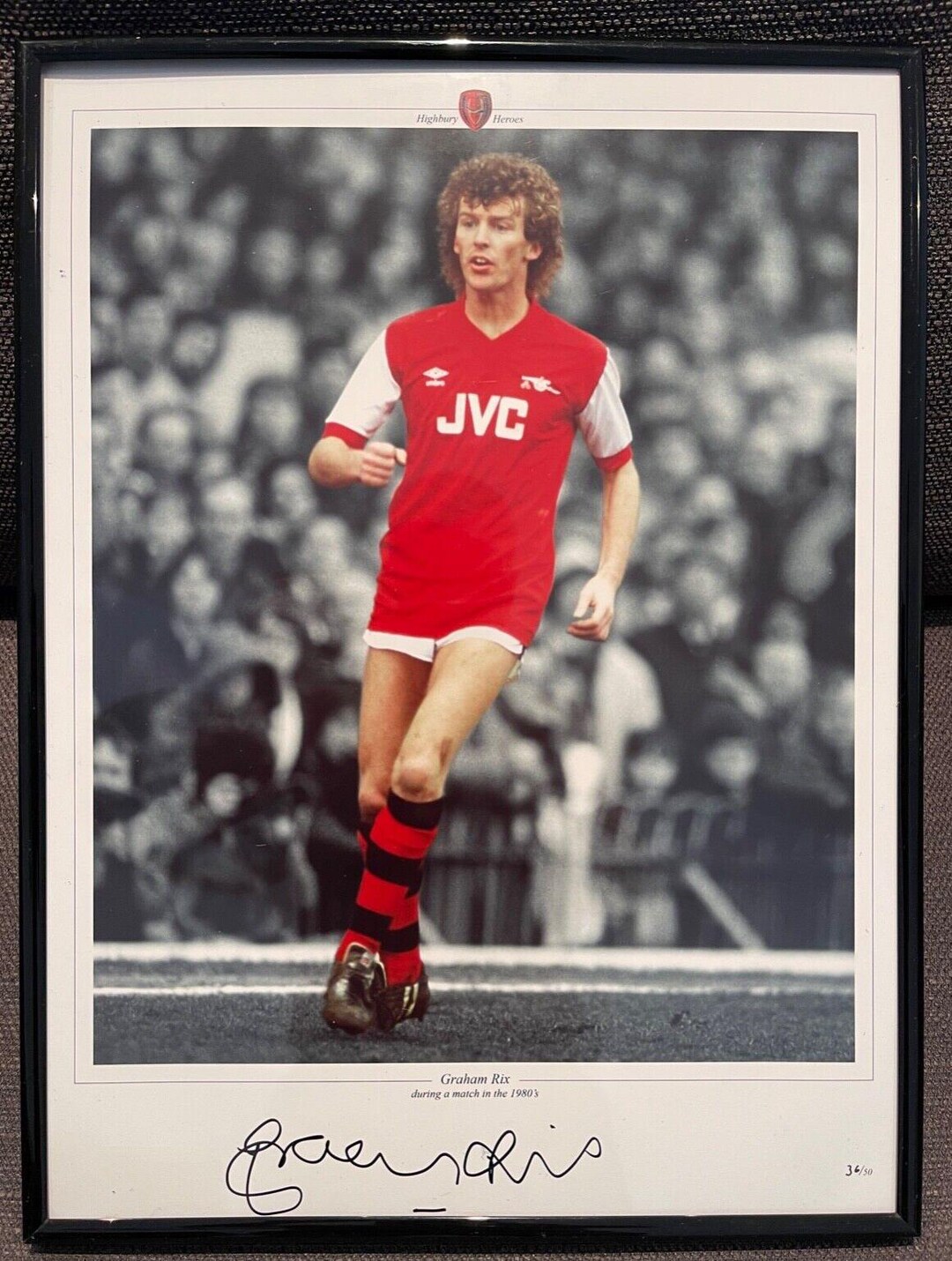 Graham Rix, Former Arsenal FC Legend, Signed Framed 16' Inch X 12' Inch ...