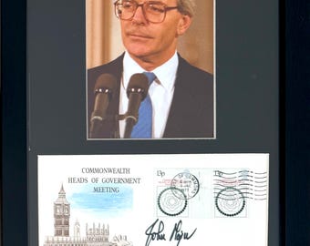 John Major, Former British Prime Minister, Framed 30cm x 20cm 100% Hand Signed FDC First Day Cover, Photo, & Certificate Of Authenticity COA