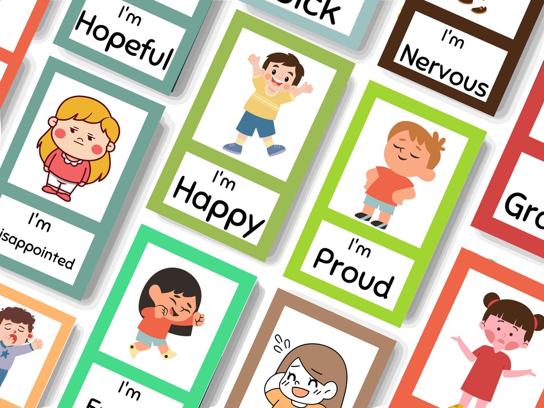 Emotion Flashcards Printable Emotion Flashcards 25 Montessori Cards