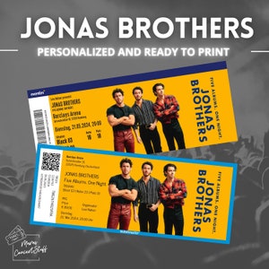 Jonas Brothers 5 Albums One Night / Fan Souvenir Ticket customizable