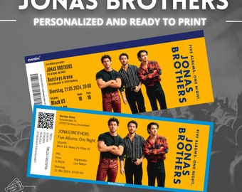 Jonas Brothers 5 Albums One Night / Fan Souvenir Ticket individualisierbar