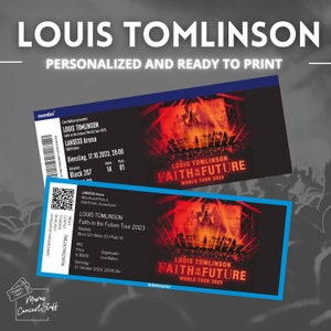 Louis Tomlinson Faith in the Future Tour / Fan Souvenir Concertticket customizable