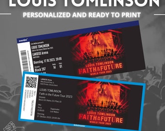 Louis Tomlinson Faith in the Future Tour / Fan Souvenir Konzertkarte individualisierbar