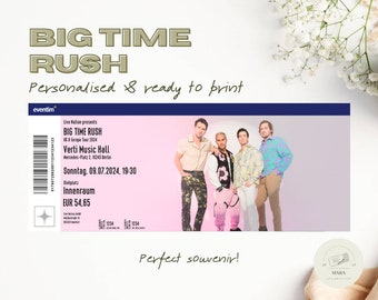 BIG TIME RUSH 2024 / Fan Souvenir Konzertkarte individualisierbar