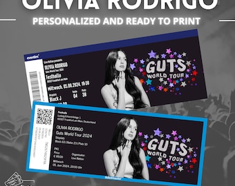 Olivia Rodrigo Guts World Tour / Souvenir de fan Konzertkarte anpassbar