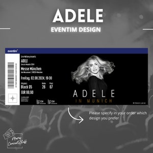 ADELE in Munich / Fan Souvenir Concertticket customizable zdjęcie 2