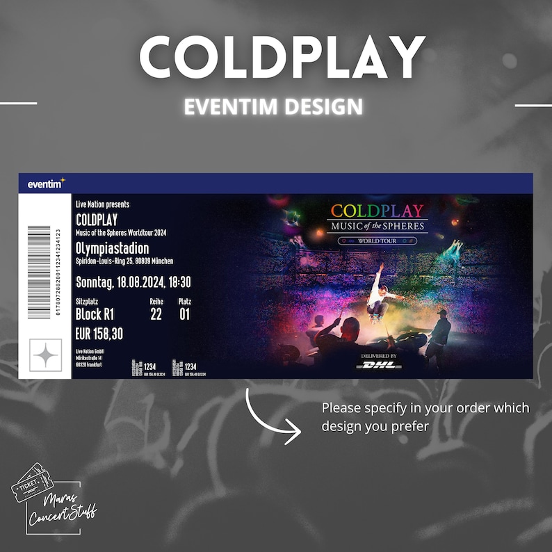 Coldplay Music of the Spheres / Fan Souvenir Concertticket customizable image 2