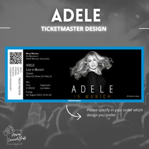 ADELE in Munich / Fan Souvenir Concertticket customizable zdjęcie 3