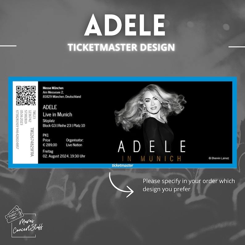 ADELE en Múnich / Entrada para el concierto Fan Souvenir personalizable imagen 3