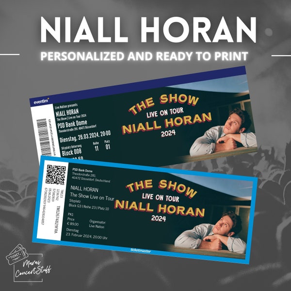 Niall Horan The Show/Fan Souvenir Konzertkarte individualisierbar