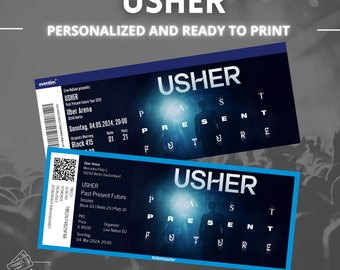 Usher Horan Past Present Future / Fan Souvenir Konzertkarte individualisierbar