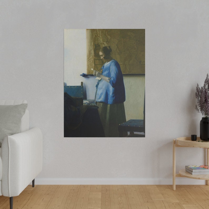 Johannes Vermeer Woman Reading a Letter Highquality Canvas Etsy