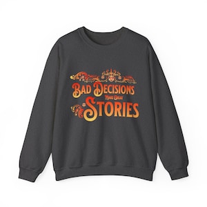 Dnd-sweater trui slechte beslissingen maken geweldige verhalen, cadeau voor gamemaster of Dungeons and Dragons RPG-spelersgroep