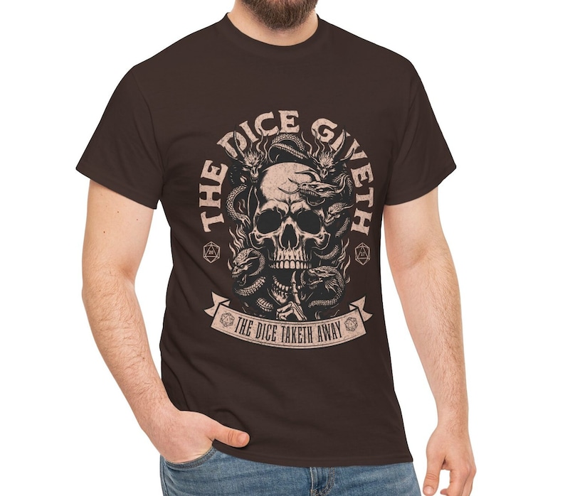 Dnd T Shirt Der Würfel Give und der Würfel Taketh Away, D20 Detail für Dungeons and Dragons Spieler, Geschenk für DM Spielleiter, Vatertag Bild 4