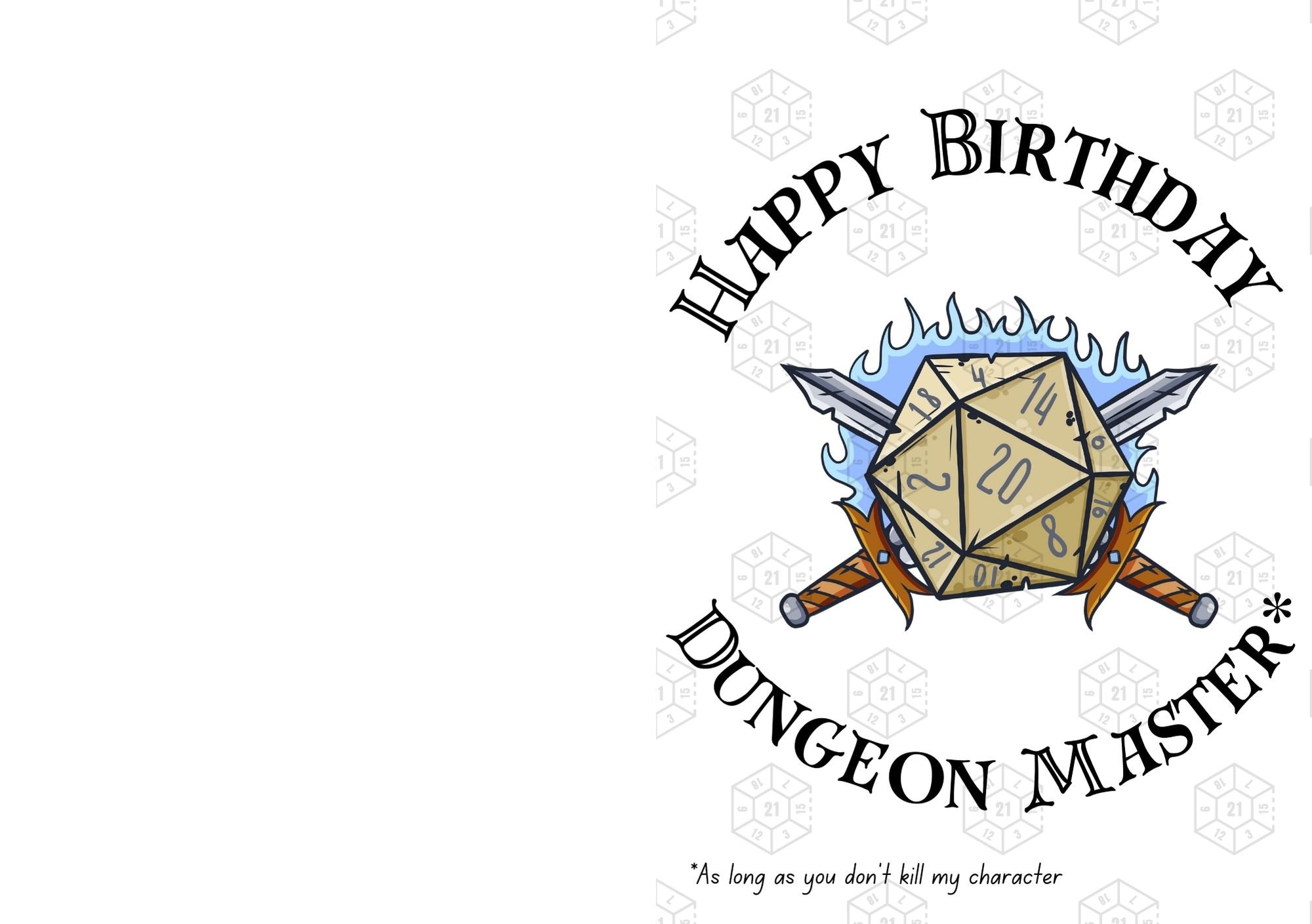 Dnd Birthday Card for Dungeon Game Master DM Blank Greeting Card for ...