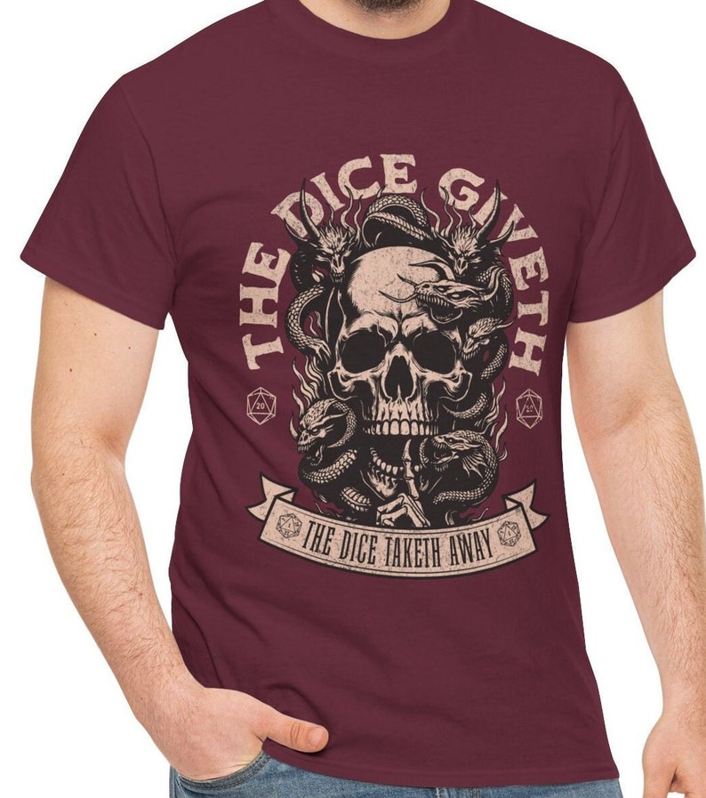 dnd gift shirt dragon skull design