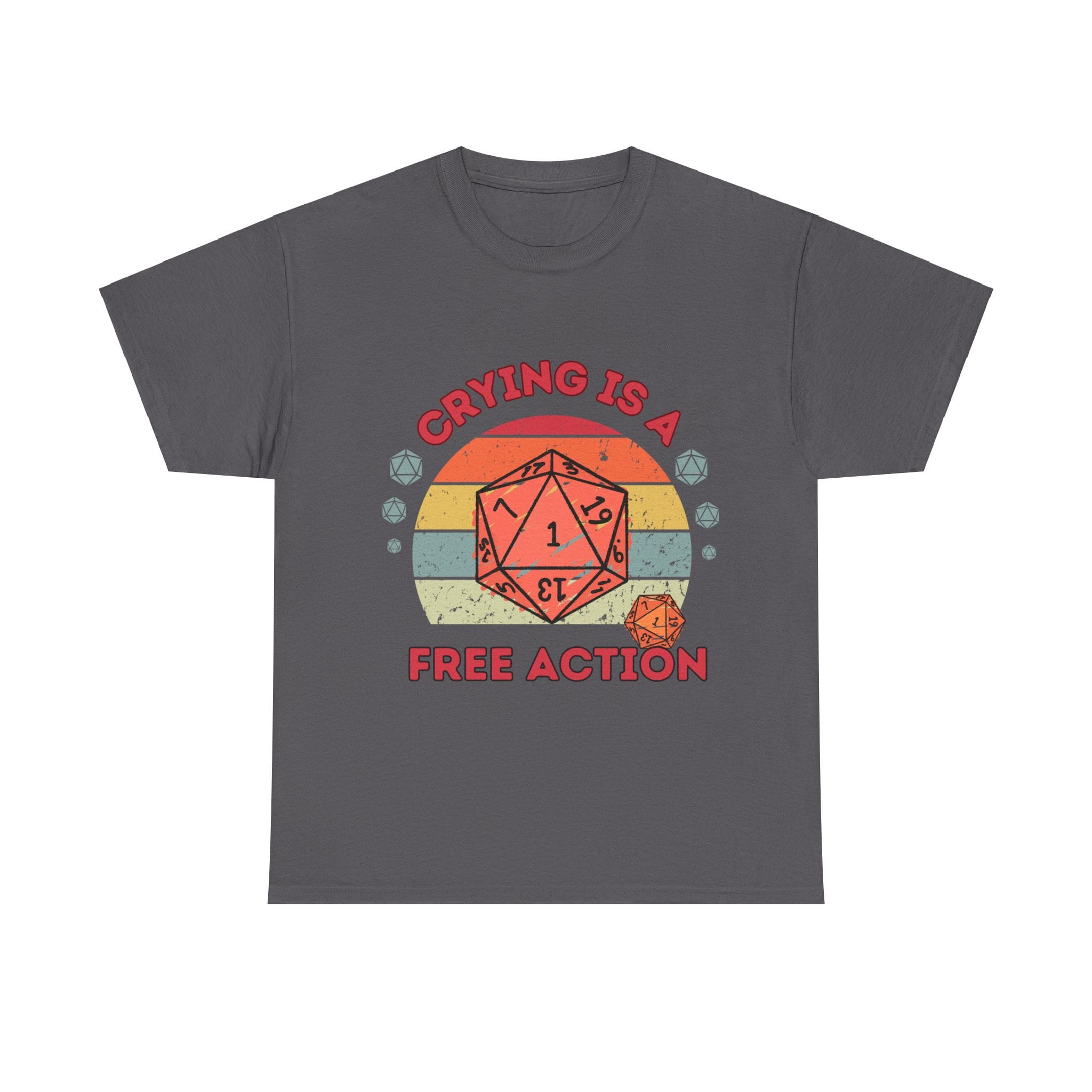 Crying is A Free Action Dnd D20 Retro T-shirt, Dungeons and 