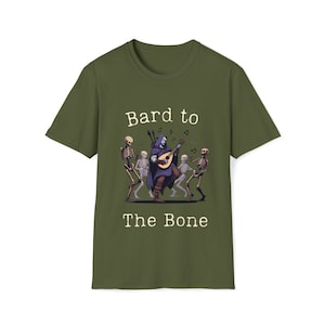 DnD Shirt Barde To the Bone Für BG3, DND TT RPG Fans, Baldurs 3, Dungeon Game Masters und Dragons, Elfen, Drow Laute, Bardische Inspiration