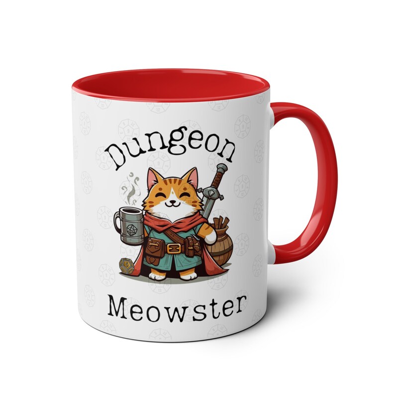 猫のディテール付きダンジョン ニャースター マグカップ RPG グループ ゲーム プレイヤーへのゲーム マスター ギフト 画像 4