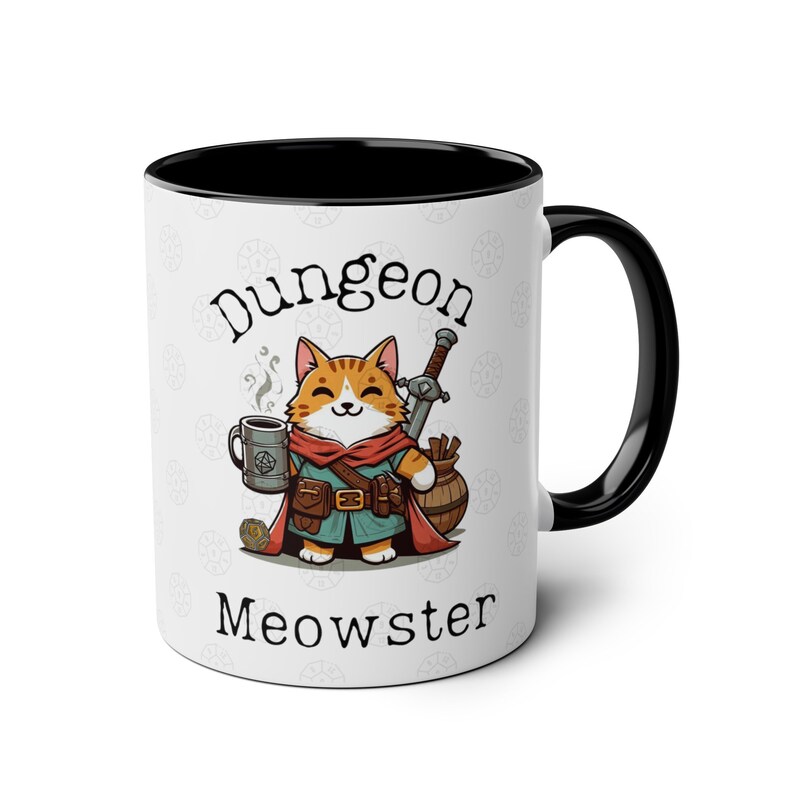 猫のディテール付きダンジョン ニャースター マグカップ RPG グループ ゲーム プレイヤーへのゲーム マスター ギフト 画像 5