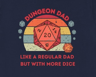 Dnd Shirt, Dungeon Dad, wie ein normaler Vater, aber mit mehr Würfeln, Vatertag oder Geburtstagsgeschenk für DM oder Dungeons and Dragons Player