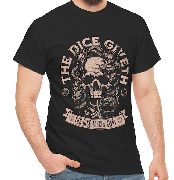 D20 Dice Giveth And Taketh Away Dragon Rpg Retro Board Gamer T-Shirt D20 Dice Giveth And Taketh Away Dragon Rpg Retro Board Gamer T-Shirt