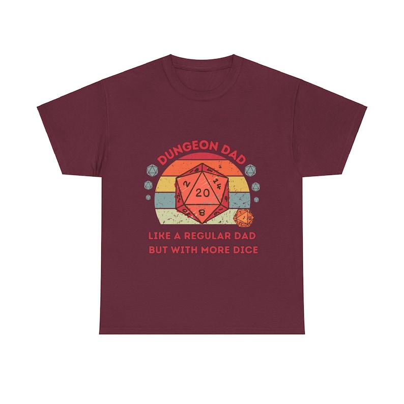 Dnd Shirt, Dungeon Dad , Like a Regular Dad, but with More Dice, Fathers Day Or Birthday Gift For DM or Dungeons and Dragons Player image 4