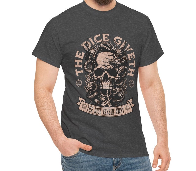 Dnd T Shirt Der Würfel Give und der Würfel Taketh Away, D20 Detail für Dungeons and Dragons Spieler, Geschenk für DM Spielleiter, Vatertag Bild 5