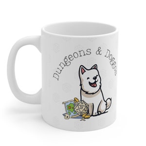 DnD Larp Dungeons & Doggos マグカップ、BG3 のスクラッチ付き、Tiefling Bard、ダンジョン、ドラゴン プレイヤー、誕生日またはクリスマスのプレゼントの靴下詰め物