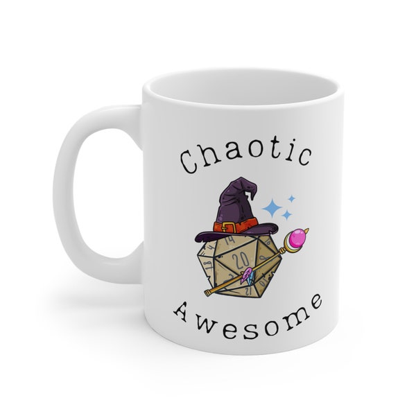 Dnd Chaotic Awesome Mug for Table Top RPG gamers & Dungeons,  Dragons Fans, Player Characters Great, Mothers Day Gift for Dm or BG3 Player