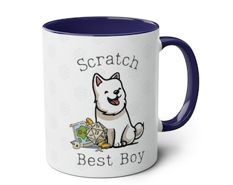 Scratch Baldur 3 Mug | Forget Astarion: Get the Best Boy! BG3 Dog Mug for RPG Doggo Fans DnD Dice, Scratch's Sniff Image