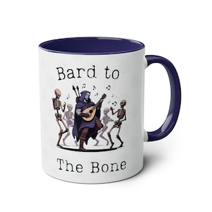 DnD Bard to the Bone Necromancer Mug/Cup BG3 Fans Gift, Dungeons, Dragons, TTRPG, Lute Role Player, LARP, Christmas stocking Filler gift