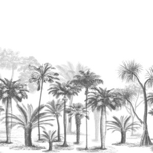 Gray Tropical Palm Wallpaper: Jungle Foggy Peel and Stick Wall Decor - Etsy