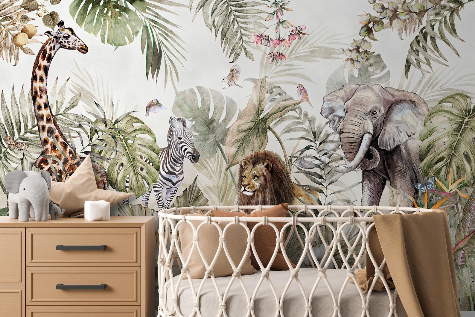 Jungle Animals Peel and Stick Wallpaper: Safari Nursery Mural - Etsy