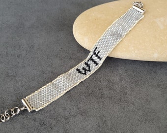 Gray Japanese Beaded Bracelet: Adjustable Summer Jewelry