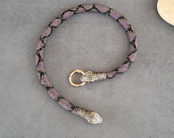 Reptile necklace, beaded necklace, snake necklace, king snake, python, sneklace, beaded snake necklace