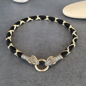 Black snake, Ball python, king python, beaded necklace, snake necklace, king snake, python, sneklace, beaded snake necklace