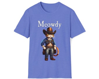 Funny Cowboy Cat Meowdy Shirt, Kitty Tee, Country Western Top, Pet Owner Clothing, Kitten, Animal Shirt, Gift for Cowgirl, Cat Themed Gifts
