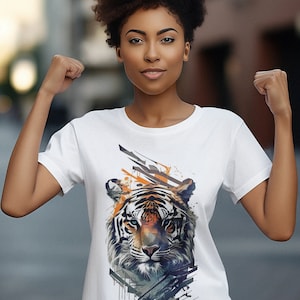 Majestic Tiger T-Shirt, Tiger shirt, womens tiger shirt, mens tiger shirt, wildlife clothing, animal lovers gift, Tiger head Tee, Nature Tee