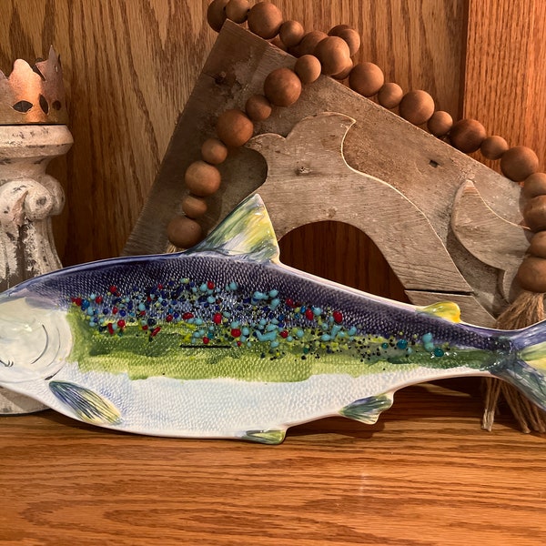 Susan Butler Hand Painted Salmon Plate